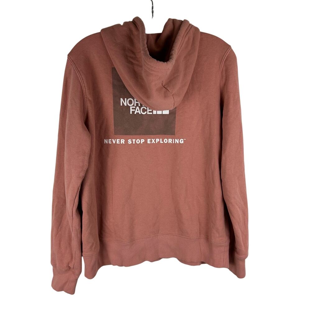 The North Face Womens Hoodie Size Medium Pink Box Logo NSE Pullover - Picture 2 of 8